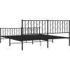 Kovový rám postele s hlavovým a nožním čelem 183 x 213 cm [374460] (Barva Černá)