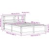 Rám postele s čelem 140 x 200 cm masivní borové dřevo [3306343] (Barva Bílá)