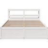Rám postele s čelem 140 x 200 cm masivní borové dřevo [3306343] (Barva Bílá)