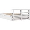 Rám postele s čelem 140 x 200 cm masivní borové dřevo [3306343] (Barva Bílá)