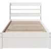 Rám postele s čelem 75 x 190 cm masivní borovice [3306721] (Barva Bílá)