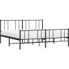 Kovový rám postele s hlavovým a nožním čelem 193 x 203 cm [352553] (Barva Bílá)