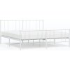 Kovový rám postele s hlavovým a nožním čelem 193 x 203 cm [352553] (Barva Bílá)