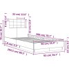 Rám postele s čelem 90 x 200 cm kompozitní dřevo [3209945] (Barva Šedá sonoma)