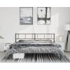 Kovový rám postele s čelem 193 x 203 cm [372185] (Barva Černá)