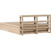 Rám postele s čelem 140 x 190 cm masivní borovice [3306355] (Barva Bílá)