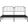 Kovový rám postele s čelem 160 x 200 cm [373890] (Barva Černá)