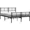 Kovový rám postele s hlavovým a nožním čelem 140 x 200 cm [372198] (Barva Černá)