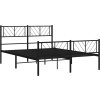 Kovový rám postele s hlavovým a nožním čelem 140 x 200 cm [372198] (Barva Černá)