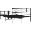 Kovový rám postele s hlavovým a nožním čelem 140 x 200 cm [372198] (Barva Černá)