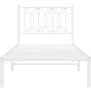 Kovový rám postele s čelem 80 x 200 cm [376168] (Barva Bílá)