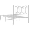 Kovový rám postele s čelem 80 x 200 cm [376168] (Barva Bílá)