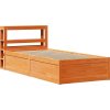Rám postele s čelem 100 x 200 cm masivní borové dřevo [3306348] (Barva Přírodní)