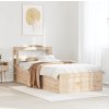 Rám postele s čelem 100 x 200 cm masivní borové dřevo [3306348] (Barva Přírodní)