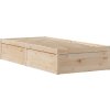 Rám postele s čelem 100 x 200 cm masivní borové dřevo [3306348] (Barva Přírodní)