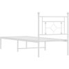 Kovový rám postele s čelem 80 x 200 cm [374379] (Barva Bílá)