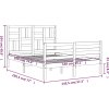 Rám postele s čelem 140 x 190 cm masivní dřevo [3194877] (Barva Bílá)