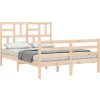 Rám postele s čelem 140 x 190 cm masivní dřevo [3194877] (Barva Bílá)