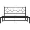 Kovový rám postele s čelem 140 x 200 cm [376227] (Barva Černá)