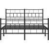 Kovový rám postele s hlavovým a nožním čelem 150 x 200 cm [355679] (Barva Černá)
