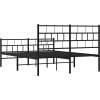 Kovový rám postele s hlavovým a nožním čelem 150 x 200 cm [355679] (Barva Černá)