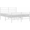 Kovový rám postele s hlavovým a nožním čelem 150 x 200 cm [355679] (Barva Černá)