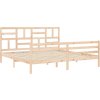 Rám postele s čelem 200 x 200 cm masivní dřevo [3194918] (Barva Šedá)