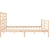 Rám postele s čelem 200 x 200 cm masivní dřevo [3194918] (Barva Šedá)