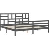 Rám postele s čelem 200 x 200 cm masivní dřevo [3194918] (Barva Šedá)