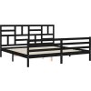 Rám postele s čelem 200 x 200 cm masivní dřevo [3194918] (Barva Šedá)