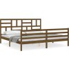 Rám postele s čelem 200 x 200 cm masivní dřevo [3194918] (Barva Šedá)