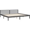 Rám postele s čelem 200 x 200 cm masivní dřevo [3194918] (Barva Šedá)