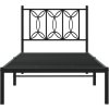 Kovový rám postele s čelem 90 x 200 cm [376121] (Barva Černá)