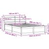 Rám postele s čelem 150x200 cm masivní borovice [3307081] (Barva Bílá)