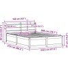Rám postele s čelem 150x200 cm masivní borovice [3307081] (Barva Bílá)