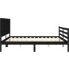 Rám postele s čelem 200 x 200 cm masivní dřevo [3194790] (Barva Černá)