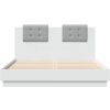 Rám postele s čelem a LED osvětlením 150x200 cm [3210006] (Barva Betonová šedá)