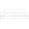 Kovový rám postele s hlavovým a nožním čelem 200 x 200 cm [376300] (Barva Bílá)