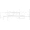 Kovový rám postele s hlavovým a nožním čelem 200 x 200 cm [376300] (Barva Bílá)