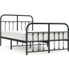 Kovový rám postele s hlavovým a nožním čelem 120 x 190 cm [352593] (Barva Černá)