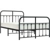 Kovový rám postele s hlavovým a nožním čelem 120 x 190 cm [352593] (Barva Černá)