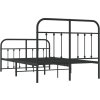 Kovový rám postele s hlavovým a nožním čelem 120 x 190 cm [352593] (Barva Černá)