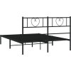 Kovový rám postele s čelem 120 x 190 cm [355460] (Barva Černá)