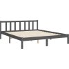 Rám postele s čelem 160 x 200 cm masivní dřevo [3192765] (Barva Černá)