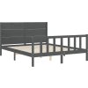 Rám postele s čelem 160 x 200 cm masivní dřevo [3192765] (Barva Černá)