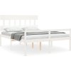 Postel s čelem pro seniory 160x200 cm masivní dřevo [3195427] (Barva Bílá)