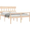 Postel s čelem pro seniory 160x200 cm masivní dřevo [3195427] (Barva Bílá)