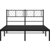 Kovový rám postele s čelem 140 x 200 cm [372180] (Barva Černá)