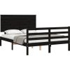 Rám postele s čelem Small Double masivní dřevo [3195195] (Barva Černá)