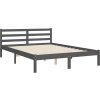 Rám postele s čelem 140 x 190 cm masivní dřevo [3195205] (Barva Černá)